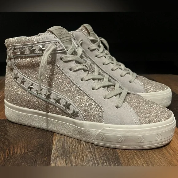 EUC Shu Shop Women’s Hailey Glitter High-Top Sneakers - Picture 2 of 8